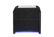 Beckett White/Black Nightstand with LED, Cooler and Speaker