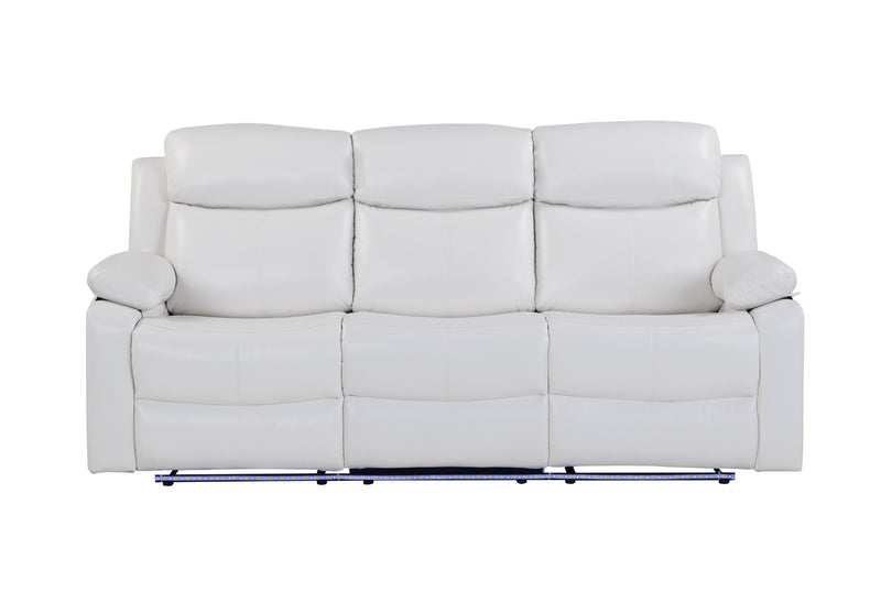 U6026 BLANCHE WHITE RECLINING SOFA WITH LED