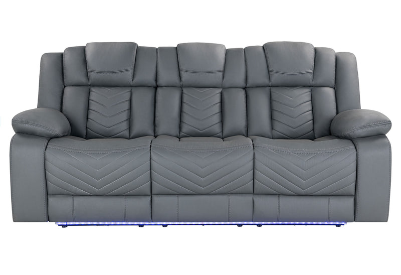 U7068 GREY 10 PWR REC SOFA/PWR CONSOLE REC LOVESEAT/PWR RECLINER W/LED