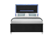Lando Black Bed with Continuous LED